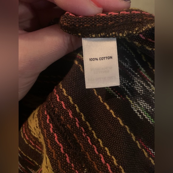 Nordstrom Rubbish Embroidered Open Front Cotton Jacket Size Large - Picture 8 of 8